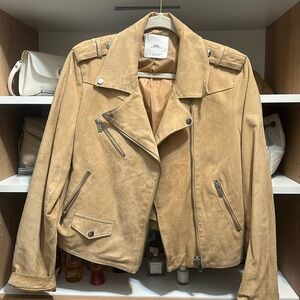 MANGO real leather suede jacket
